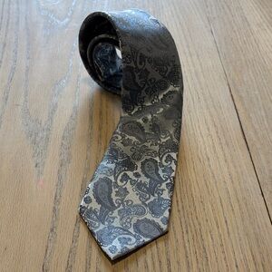 Sophisticated Silver Paisley Men's Tie